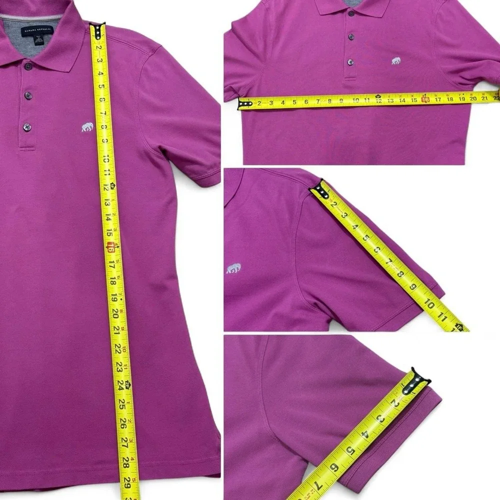 Banana Republic Pink Polo Goft Pickleball Performance Elephant Shirt Size M